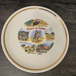 Ceramic Souvenir Collector Plate ft. "Desert of Maine" Landmarks